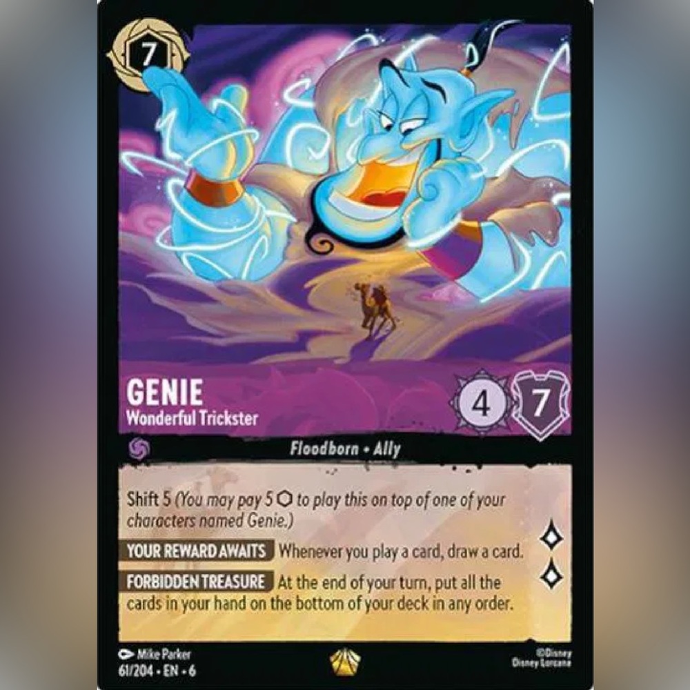 Disney Lorcana Genie Legendary Wonderful Trickster Card 61/204 EN 6 Non Foil